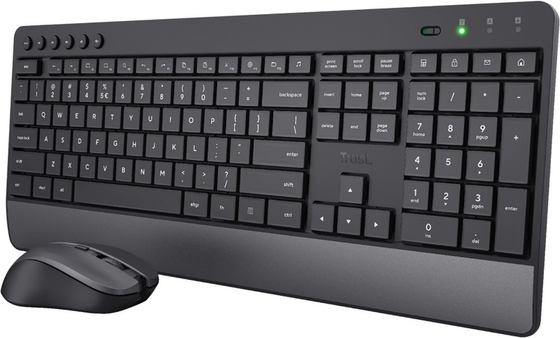 Set tastierë dhe maus Trust Trezo Comfort, wireless, layout gjerman QWERTZ, i zi
