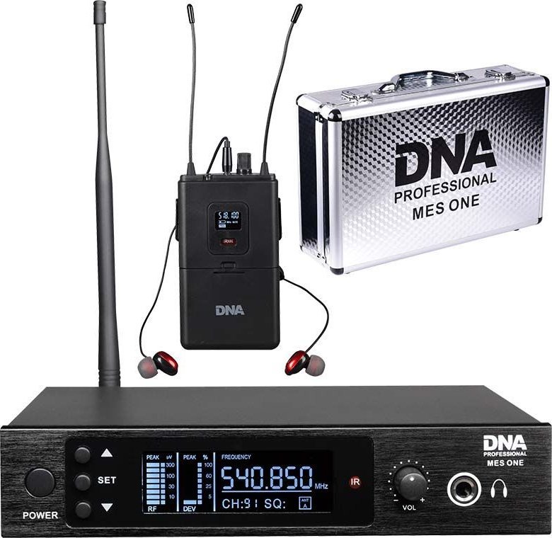 Sistem in ear monitorimi DNA IN EAR, wireless UHF, marrës bodypack, i zi