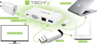 Dok stacion USB C Techly IADAP USB31 DOCK2, VGA, Gigabit Ethernet, gri