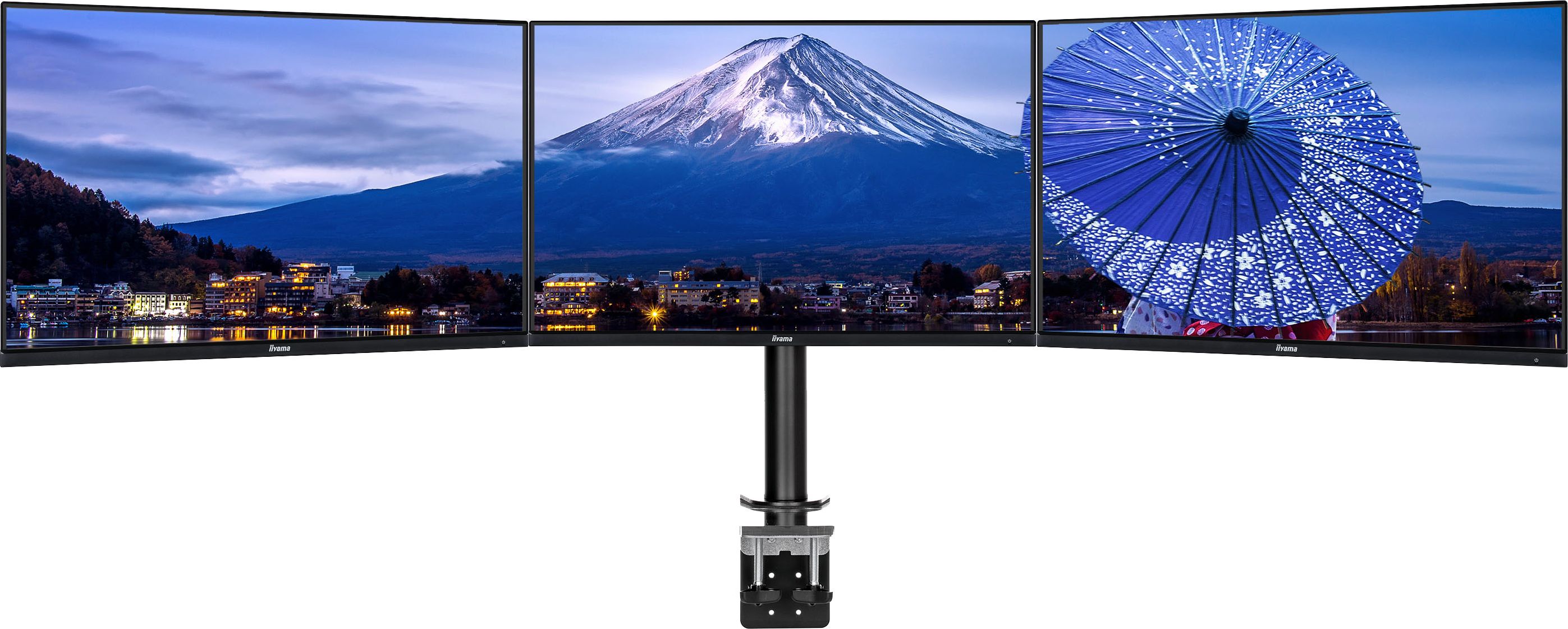Mbajtës tavoline për 3 monitorë iiyama DS1003C-B1, 10" 27", i zi