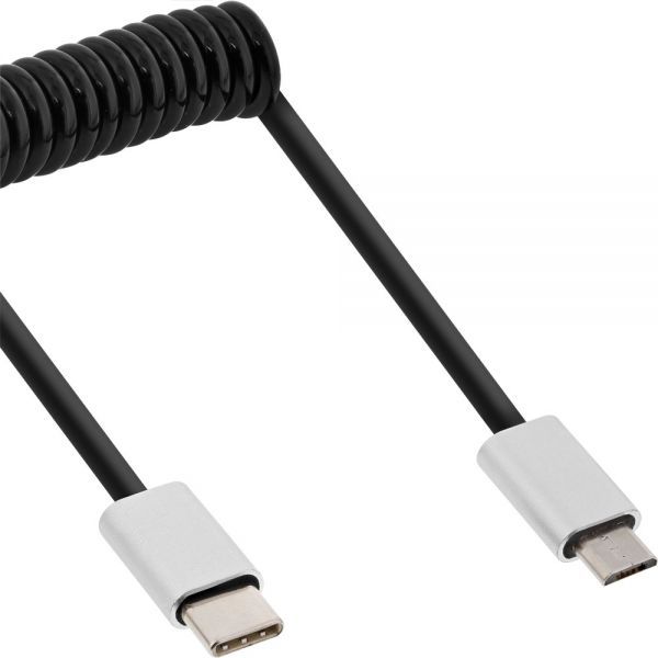 Kabllo USB InLine 35863, USB C në microUSB, 3m, e zezë