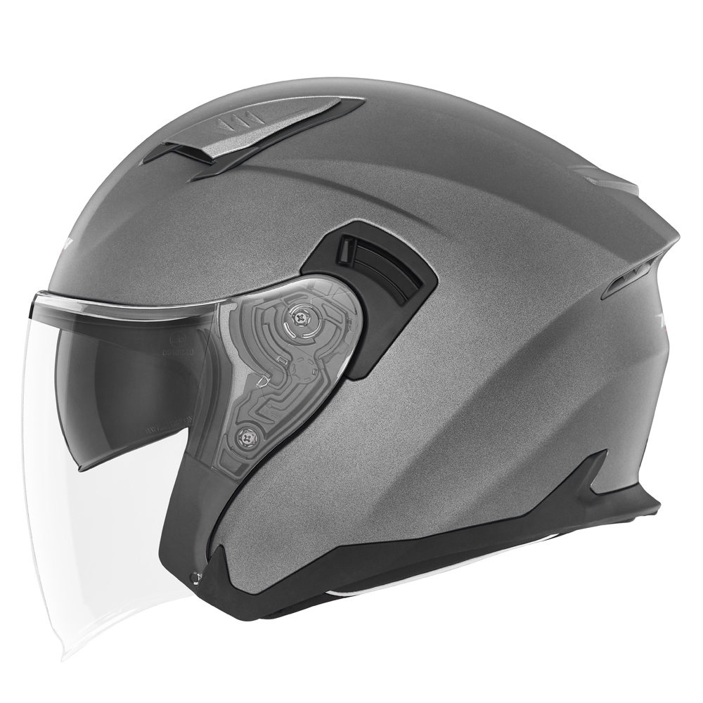 Helmetë moto Jet Nox N130, polikarbonat, vizor transparente, e zezë