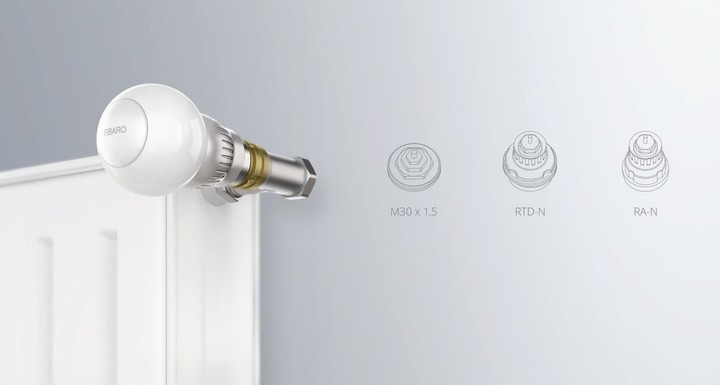 Kokë për radiator Fibaro dhe sensor i temperaturës 