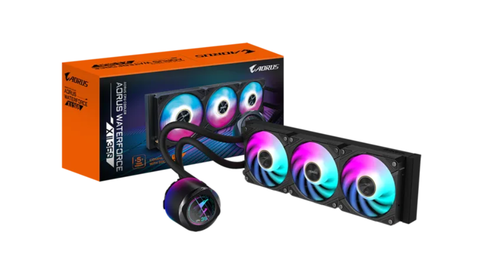 Ftohës ujor për CPU Gigabyte Aorus WaterForce X II 360, radiator 360mm, ARGB, i zi