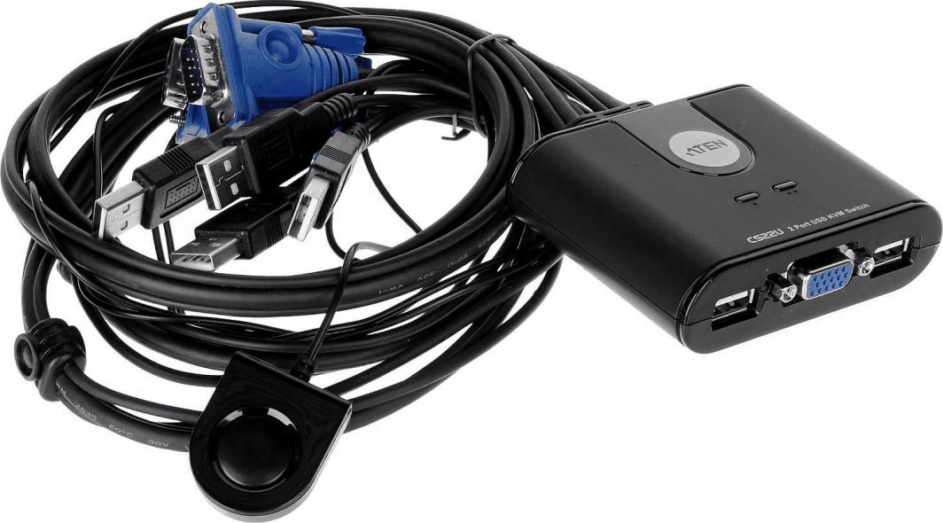 Ndërprerës KVM ATEN CS22U-A7, USB, VGA, i zi