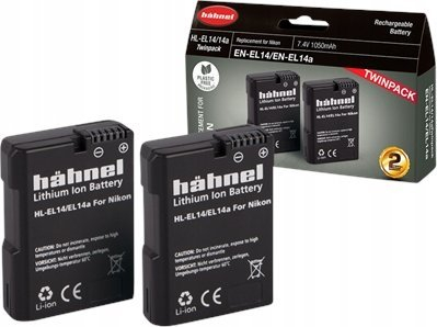 Bateri kamerë Hahnel HL-EL14 EL14a Twin Pack, zëvendësuese për Nikon EN-EL14, 1050mAh, 7.4V