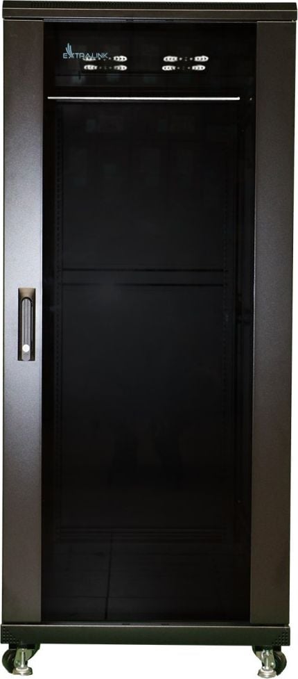 Raft qëndror rrjeti ExtraLink Standing Cabinet, 19", 32U, i zi