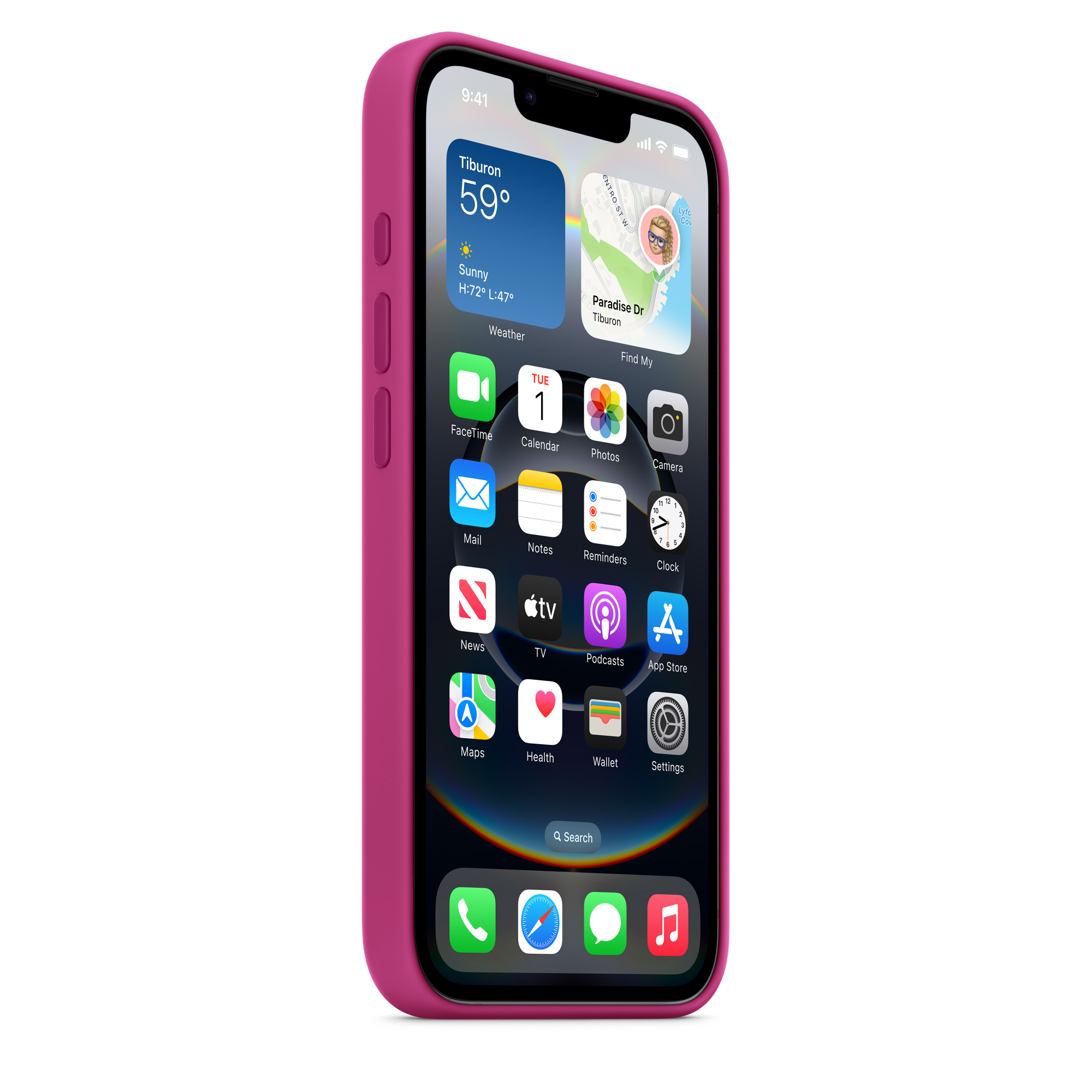 Apple iPhone 16e Silicone Case, Fuchsia 3