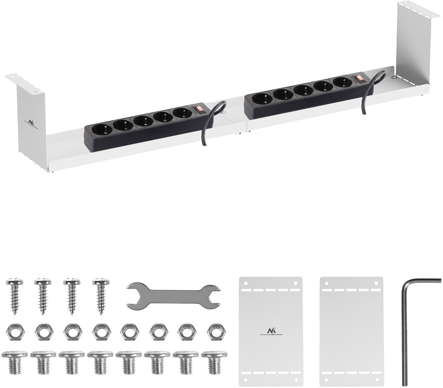 Organizues kabllosh Maclean MC-107 W, nën tavolinë, kapacitet 5kg, i bardhë