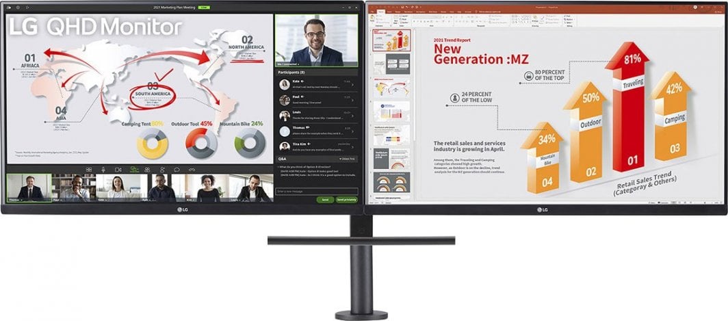 Monitor LG Dual 27QP88DP-BS Ergo, 27", WQHD, i zi