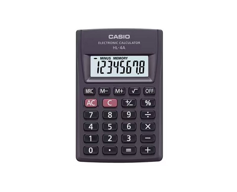 Kalkulator Casio HL 4A, 8 shifra, me bateri, anthracite