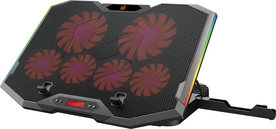 Stendë ftohëse gaming për laptop Conceptronic THYIA ERGO, 6 ventilatorë, ndriçim RGB, e zezë