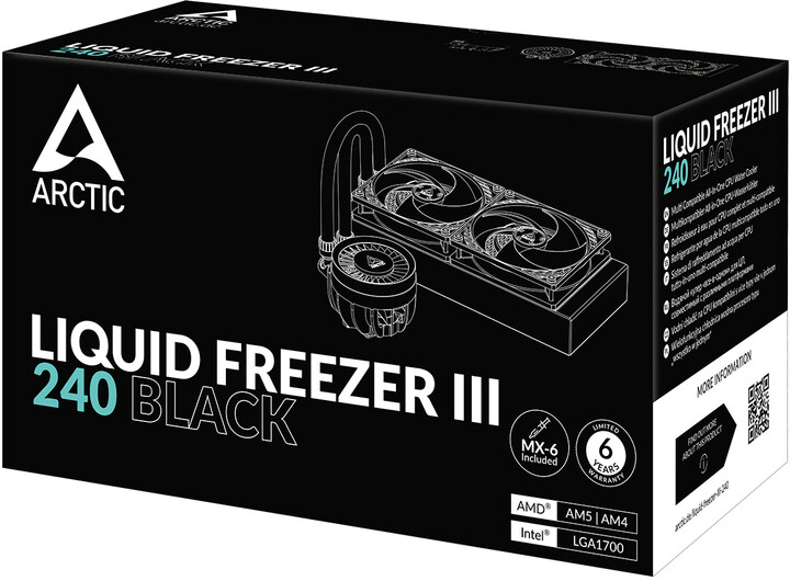 Ftohës Arctic Liquid Freezer III 240, i zi