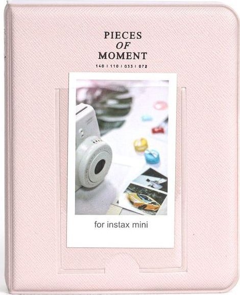 Album fotografish LoveInstant Pieces Of Moment, 64 foto, për Fujifilm Instax Mini, rozë pastel