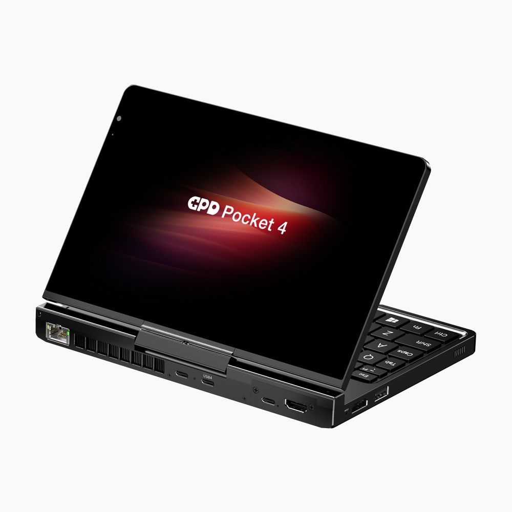 Laptop mini GPD Pocket 4, 8" WQXGA, Ryzen 7 8840U, Touchscreen, 144Hz IPS, 16GB, SSD 1TB, Radeon 780M 3GB, i hirtë