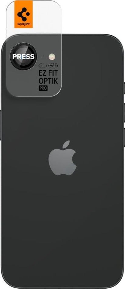 Mbrojtësja e kamerës Spigen Optik Pro Glas.tR EZ Fit, iPhone 16e, 2 copë, e zezë