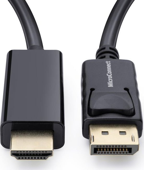 Adapter video MicroConnect MC-DP-HDMI-200, DisplayPort në HDMI, 2 m, i zi
