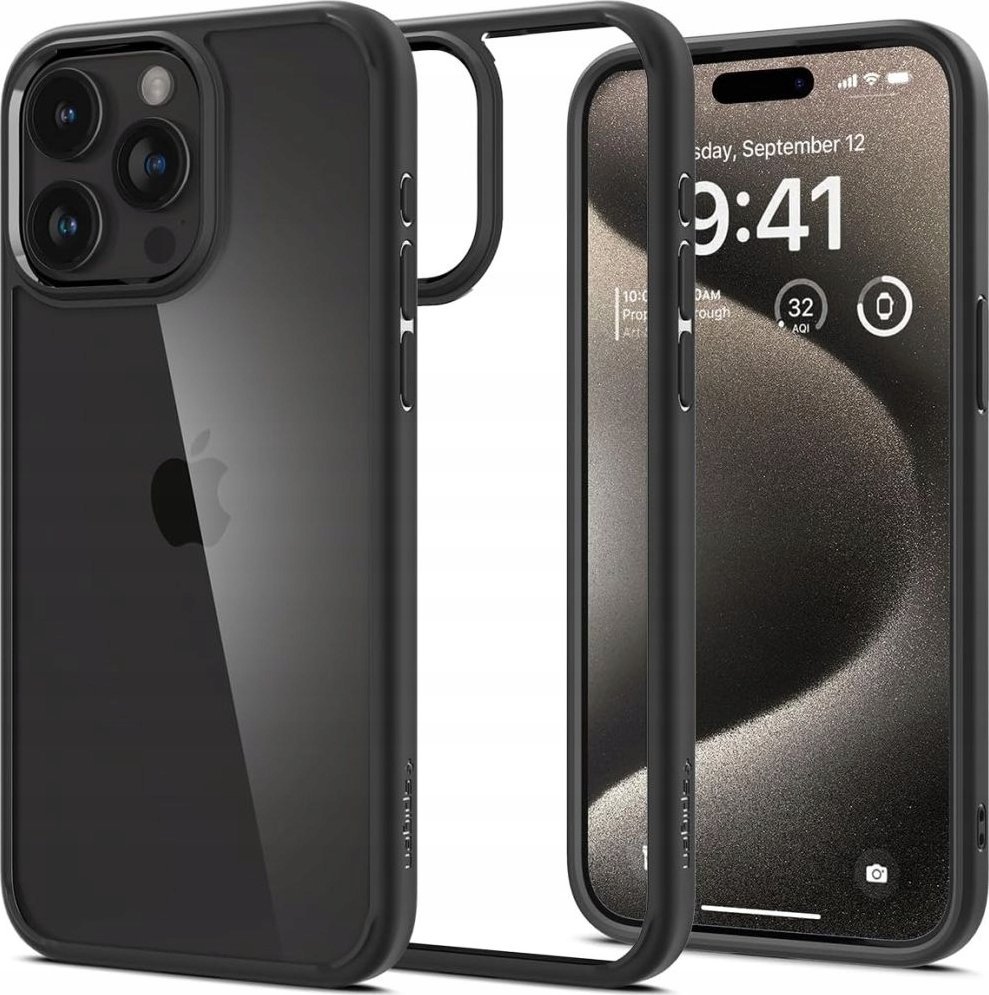 Mbulesë telefoni Spigen Ultra Hybrid për iPhone 16 Pro, mbrojtje hibride, Matte Black