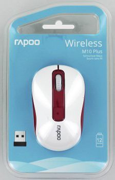Maus Rapoo M10PLUS, wireless, USB, i bardhë dhe i kuq