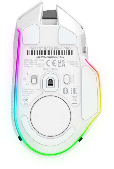 Maus Razer Basilisk V3 Pro, i bardhë