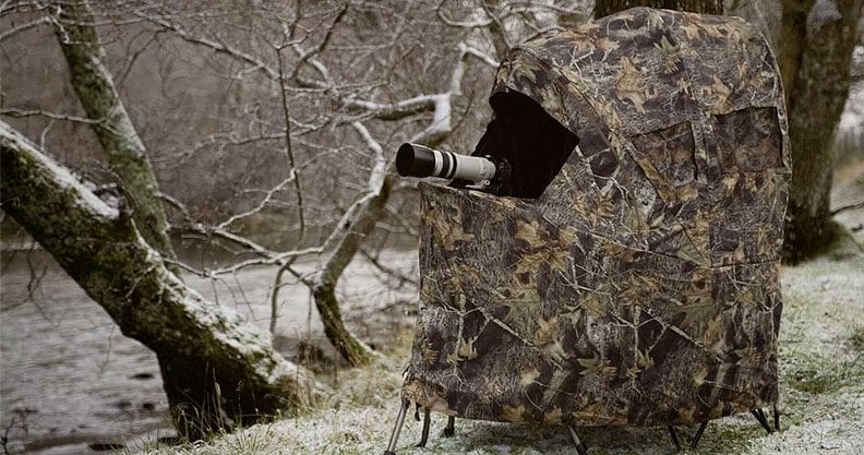 Tendë kamuflazhi Stealth Gear Two Men Hide, për fotografë natyre, për 2 persona, kamuflazh kafe