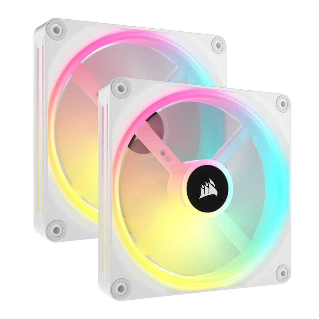 Ventilator PC CORSAIR iCUE LINK QX140 RGB Starter Kit, 140mm, 2x PWM, i bardhë