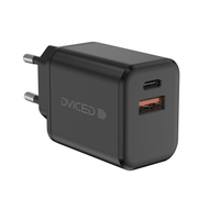 Dviced Wall Charger 35W GaN 1 USB-A, 1 USB-C EU W Cable, Black
