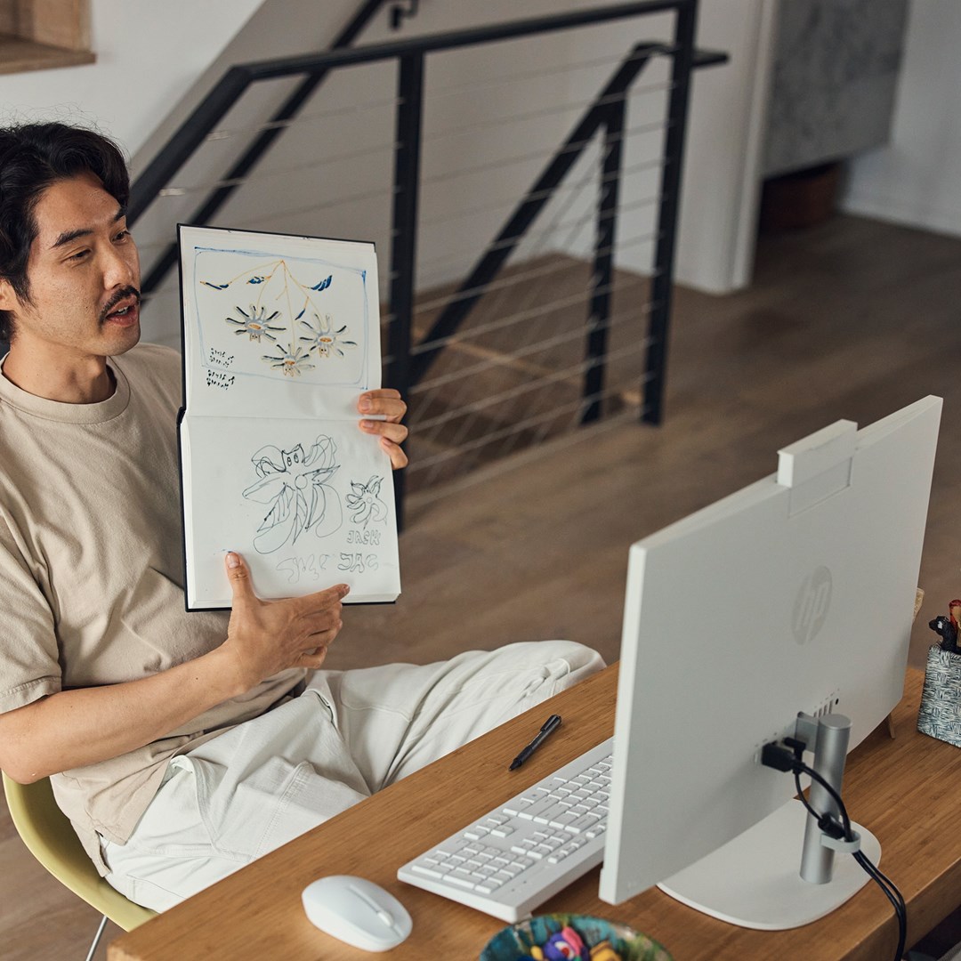 Kompjuter All-in-One HP 24-cr0005nw, Ryzen 5 7520U, 23.8", 8GB RAM, i bardhë