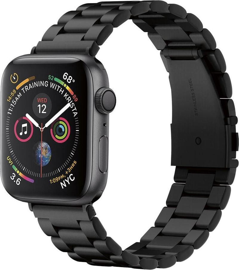 Rrip ore Spigen Modern Fit Band për Apple Watch 1 2 3 4, metalik, i zi