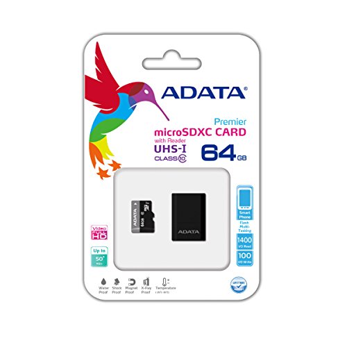 Kartë memorie ADATA MicroSDXC, 64GB, UHS I Class 10, e zezë
