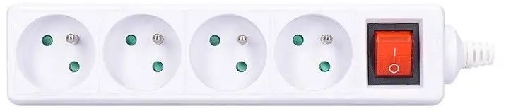 Shtekerlistë Solight PZ14, 4 dalje, me çelës ON/OFF, e bardhë