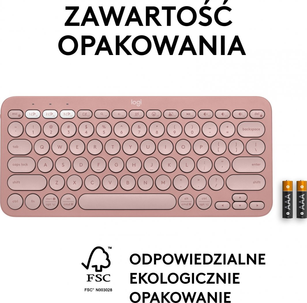 Tastierë Logitech Pebble, wireless, US INTL, rozë