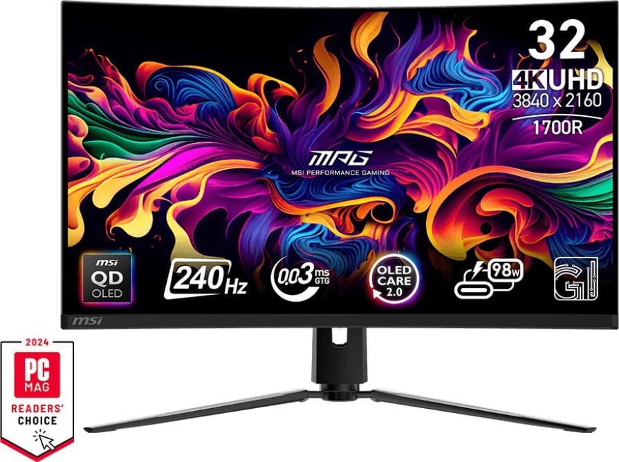 Monitor gaming i ripërtërirë MSI MPG 321CURX QD OLED, 31.5", 4K UHD 240Hz, i zi