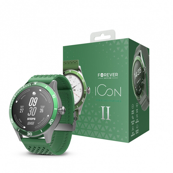 Orë smart Forever Icon v2 AW-110 AMOLED, e gjelbërt