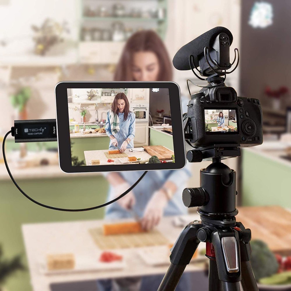 Kartë video capture Techly I USB VIDEO 1080TY, USB në HDMI, hyrje 4K 60Hz, dalje 1080p, e zezë