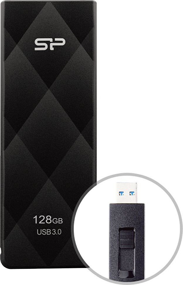 USB флеш Silicon Power Blaze B20, 128GB, USB 2.0, црна