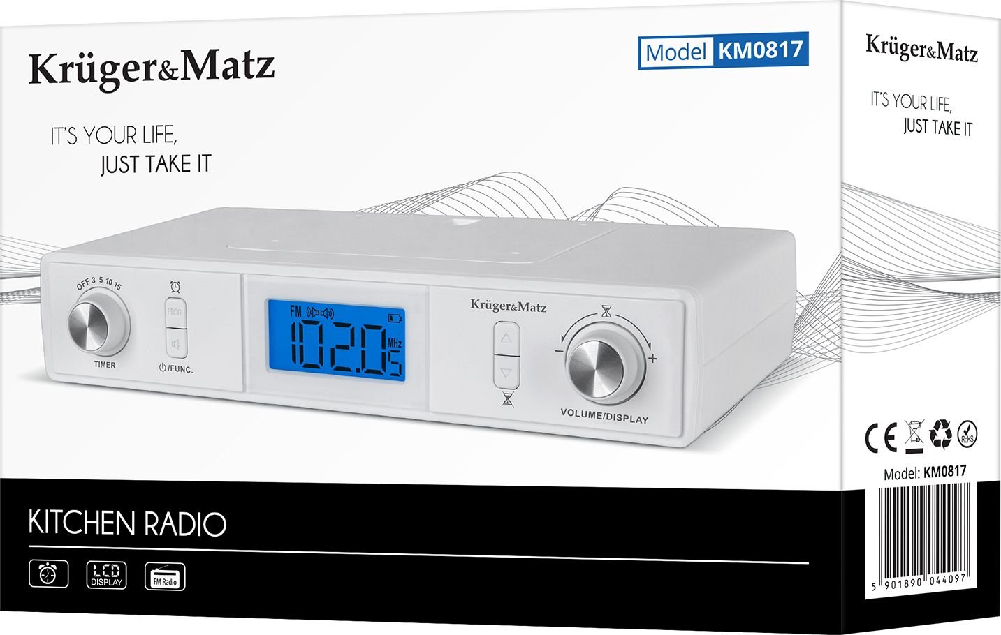 Radio kuzhine Kruger&amp;Matz KM0817, Bluetooth, montim nën dollap, e bardhë