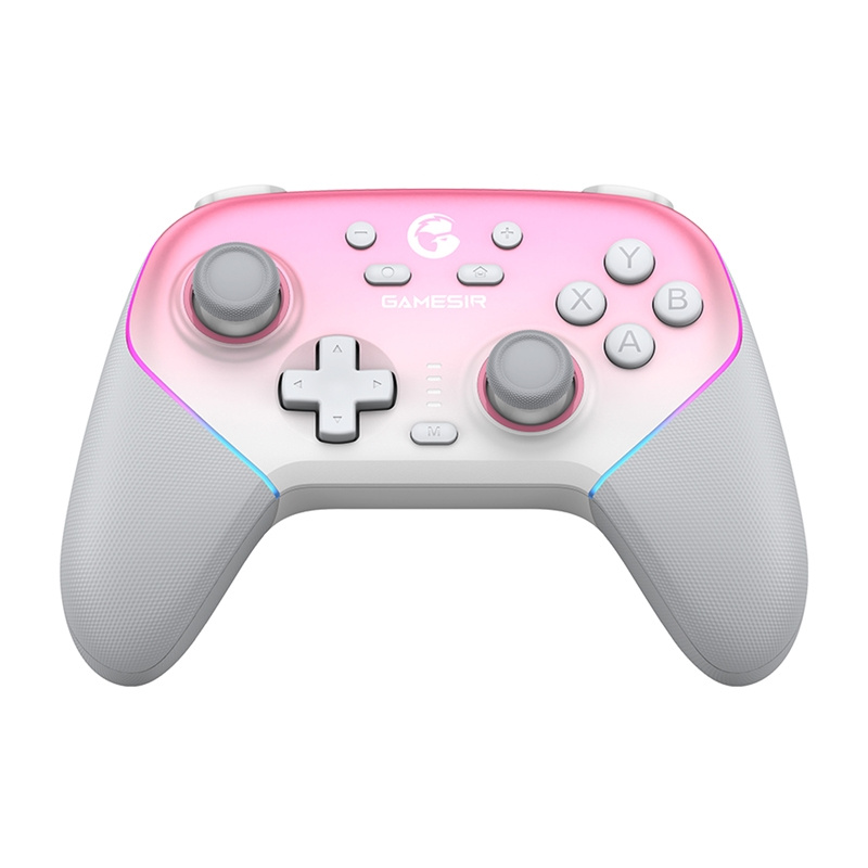 Gamepad wireless GameSir Super Nova, tri-mode, RGB, i bardhë rozë