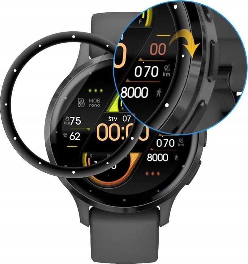Xham mbrojtës Wozinsky Full Glue për Garmin Venu 3S 41mm, 2 copë, i tejdukshëm