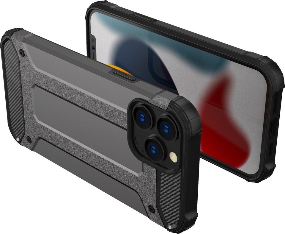 Maskë mbrojtëse Hurtel Hybrid Armor për iPhone 14 Pro Max, hibrid e blinduar, blu