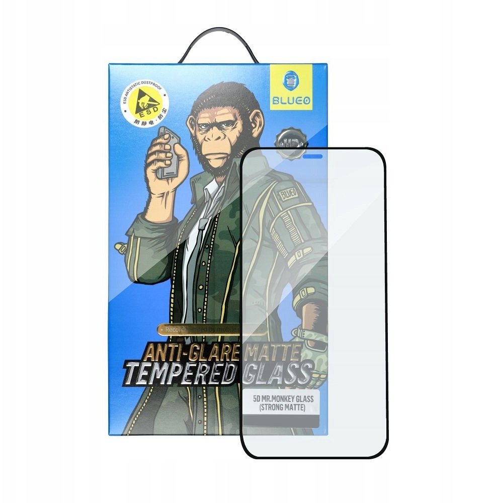 Xham mbrojtës BlueO Mr. Monkey 5D për iPhone 14 Pro Max 15 Plus, transparencë e lartë, Incognito