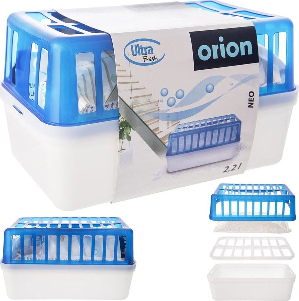 Absorbues lagështie Orion Effective, 1kg, për shtëpi dhe garazh, i bardhë