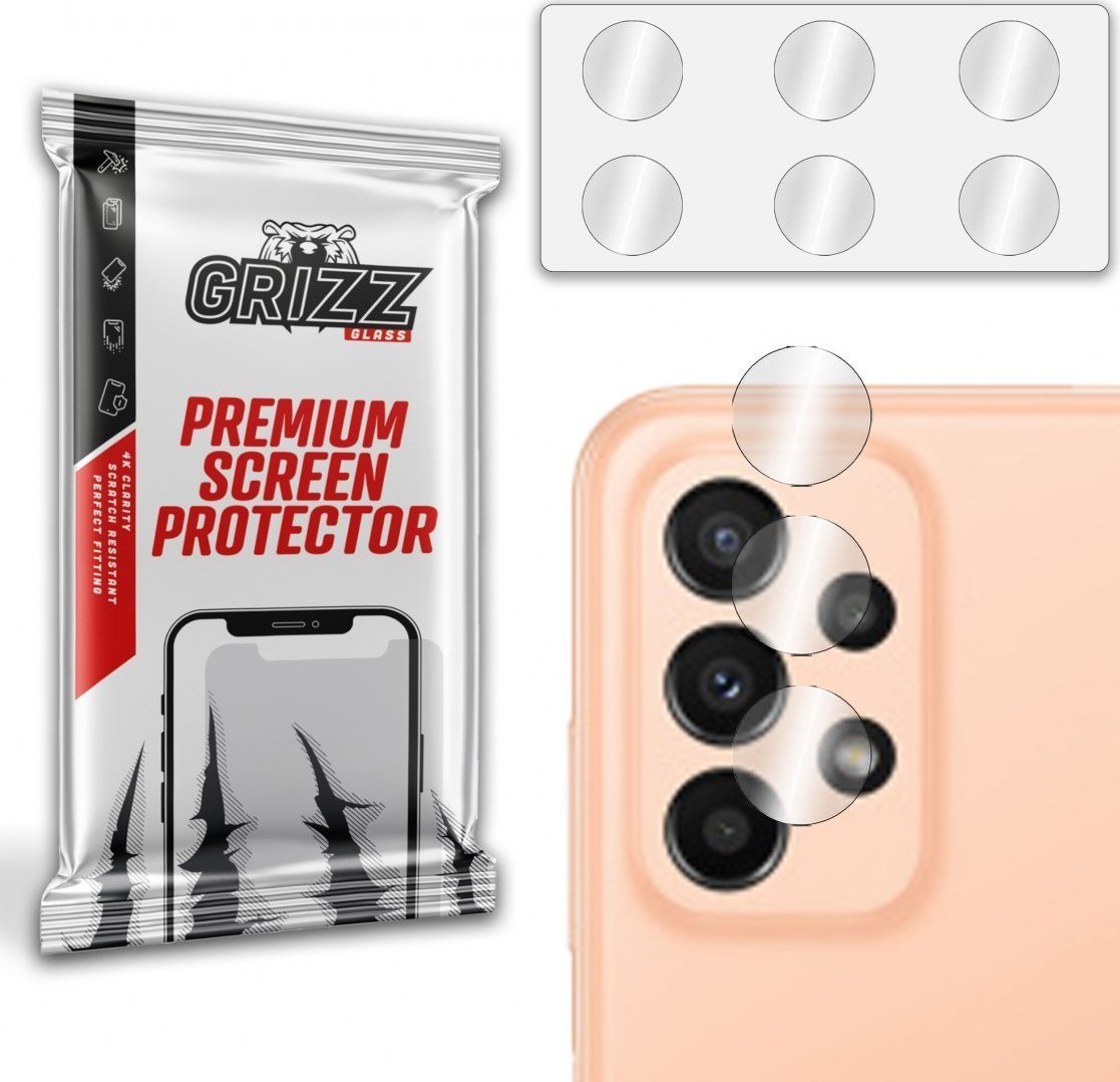Xham mbrojtës kamere GrizzGlass HybridGlass për Samsung Galaxy A23 5G, set 2 copë, transparent
