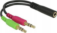 Adaptër audio PremiumCord, 4 pin 3.5mm jack, 30cm, i gjelbër kuq