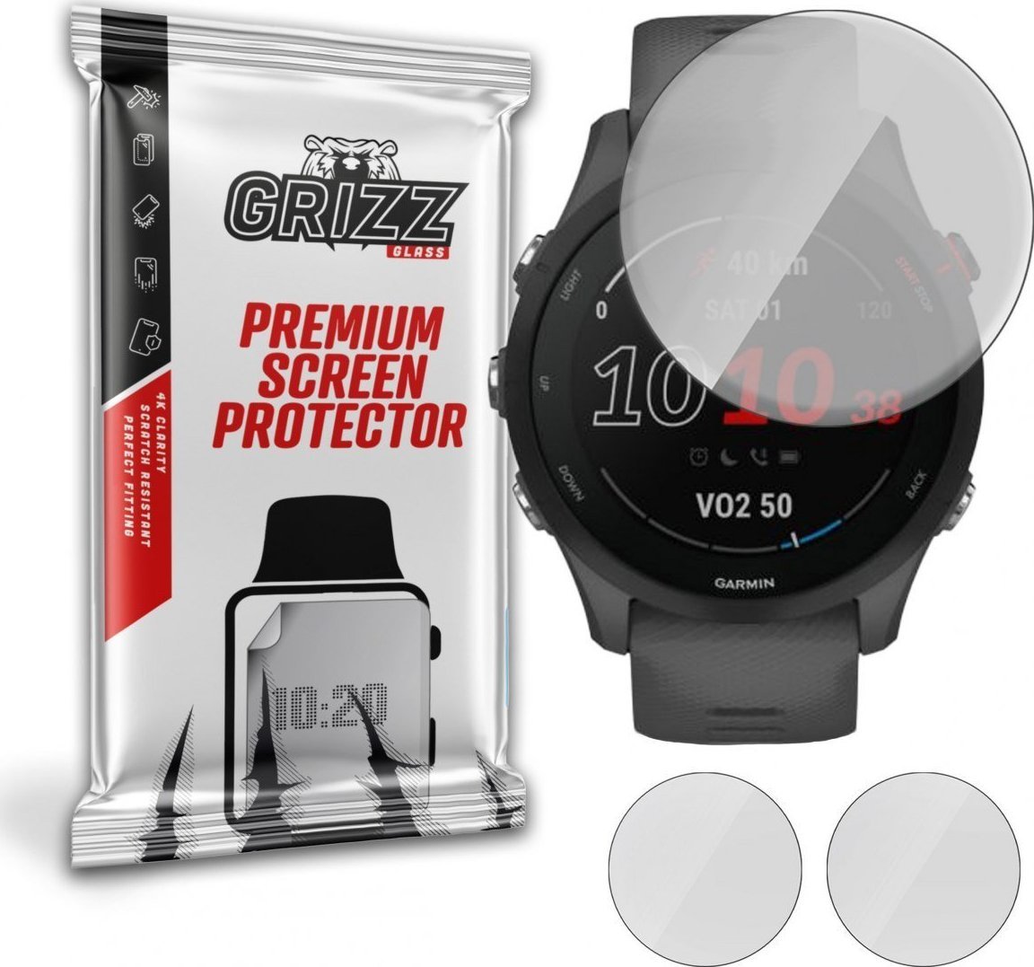 Folje mbrojtëse mat GrizzGlass Garmin Forerunner 255, 2 copë, transparente