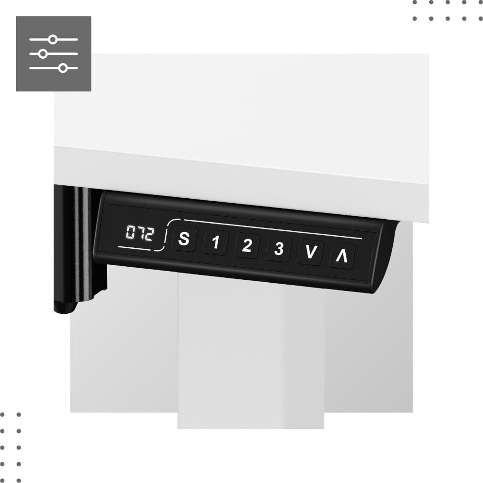 Tavolinë elektrike gaming MA Leader 7.0, lartësi e rregullueshme, memorie pozicionesh, e bardhë