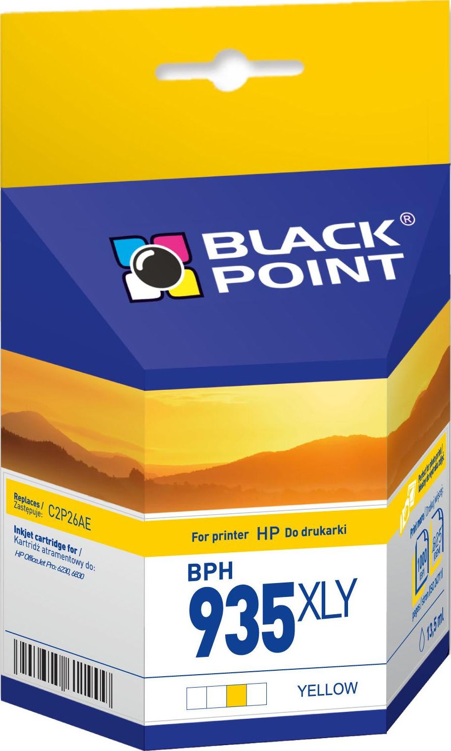 Kasetë boje Black Point BPH935XLY, 13.5 ml, 1000 faqe, e verdhë