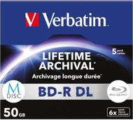 Диск Blu-ray Verbatim MDisc BD-R DL, 50GB, 6X, проѕирен