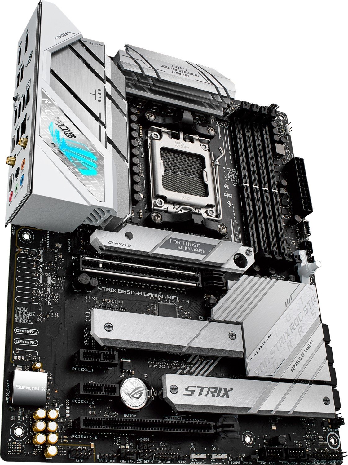 Pllakë amë Asus ROG STRIX B650-A GAMING WIFI, DDR5, Wi-Fi 6E, ATX, e bardhë