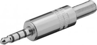 Plug audio Goobay 3.5 mm, stereo, 4 kontakte, metalik